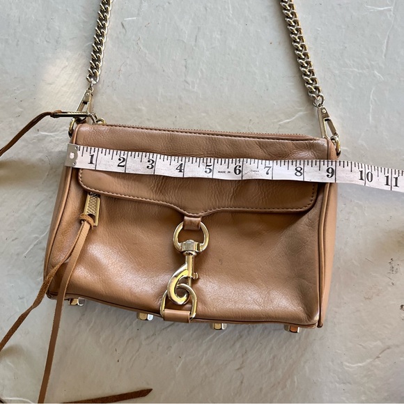 Rebecca Minkoff Mini Mac Tan Leather Crossbody Bag - Picture 13 of 15